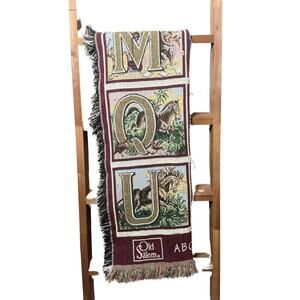 Bob Timberlake Home Collection Throw Blanket Old Salem Alphabet Animal Scene